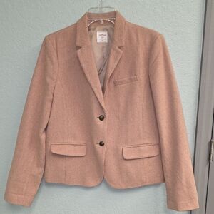 Gap Women's Pink & Beige Herringbone Academy Blazer Size 14
